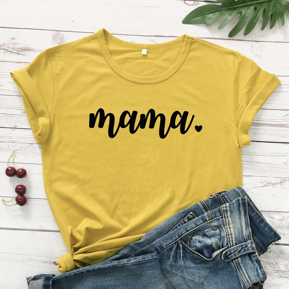 Футболка из хлопка с надписью «Mama Heart», повседневные женские футболки с коротким рукавом и графикой «Mom Life», милые футболки в подарок на день матери, Прямая поставка