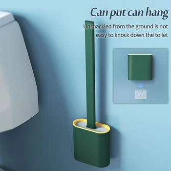 

Wall Hanging Toilet Brush With Cover Soft Bristle WC Accessories Bathroom Floor-Standing Clean Tool Household Cleaning Tools