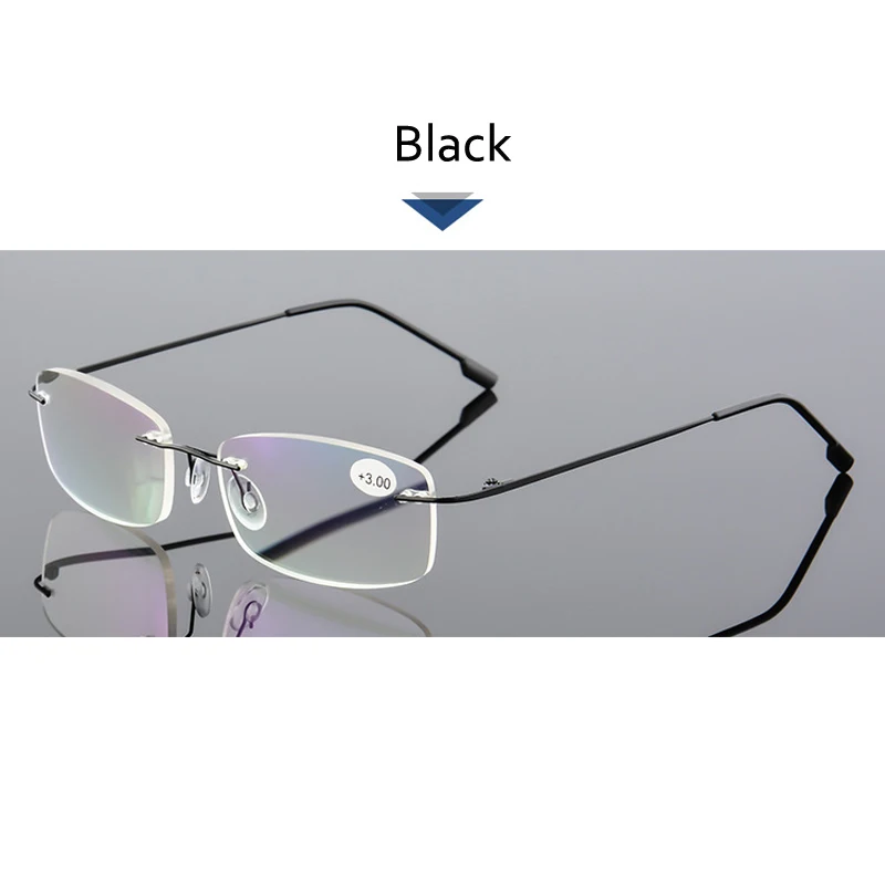 Zilead Ultralight Alloy Frameless Reading Glasses Anti Blue Light Business Prebyopia Spectacles Hyperopia Eyeglasses Eyewear