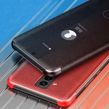

Case For Huawei mate 30 lite Phone Genuine leather Case Cover Vintage With Open window Cover Case for Huawei Nova 3e Business