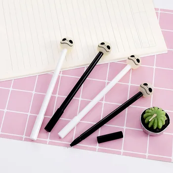 

36PCS/Lot Luminous Skull Skeleton Gel Pen 0.5mm Black Student Gel Pen Kawaii School Supplies Stationery