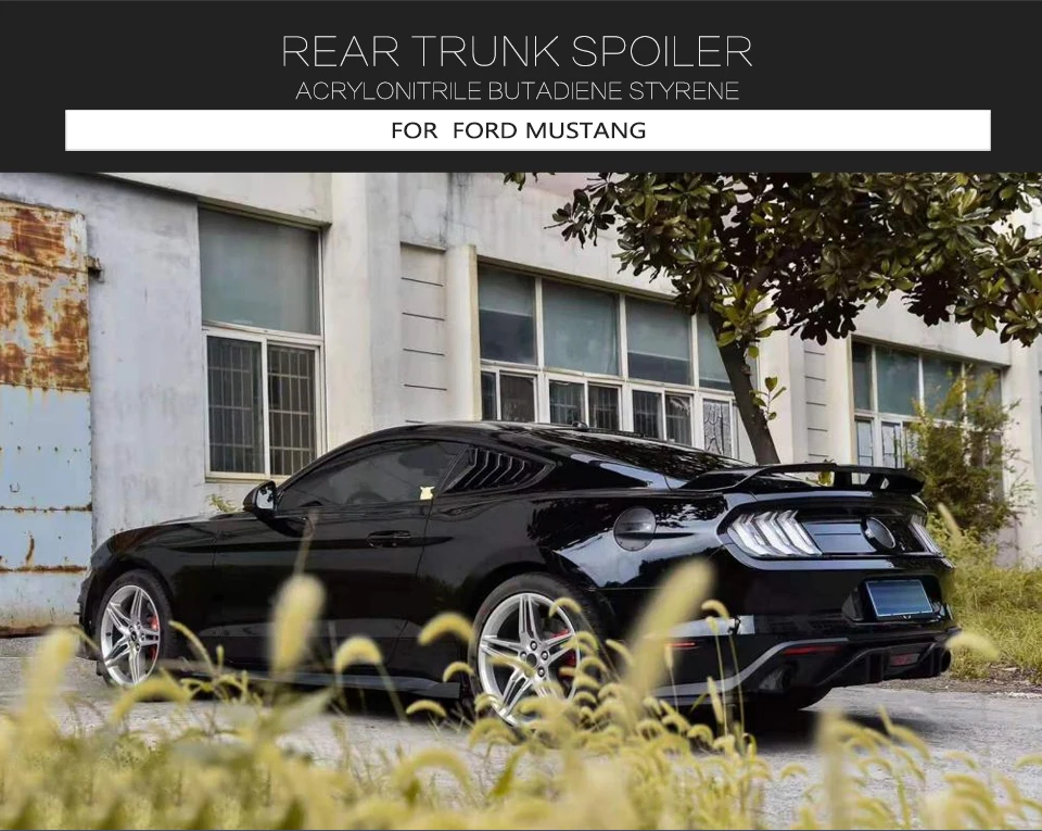 Задний спойлер багажника для Ford Mustang Coupe- задний спойлер из углеродного волокна/ABS глянцевый черный