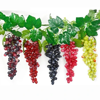 

Hanging Artificial Grapes DIY Artificial Fruits Plastic Fake Fruit for Home Garden Decoration Christmas Wedding Party Supplies