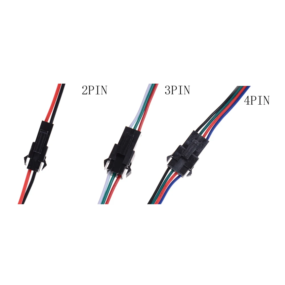 Штекерный и гнездовой разъем для светодиодной ленты 3/4 RGB 10 пар 2/5050/3528
