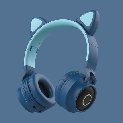 Беспроводная bluetooth-гарнитура с кошачьими ушками для девочек; милый головной убор для подростков; складной компактный легкий розовый цвет