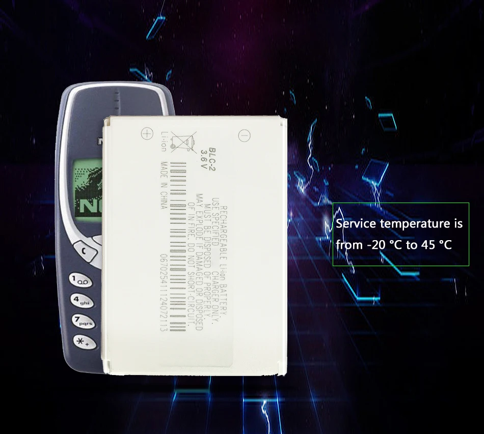 BLC-2 Батарея для Nokia 3310 3330 3410 3510 5510 3530 3335 3686 3685 3589 3315 3350 Перезаряжаемые литий-ионный полимерный аккумулятор Батарея