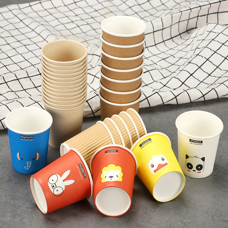 100pcs White Thick Paper Cup Disposable Coffee Cup Mini Tasting