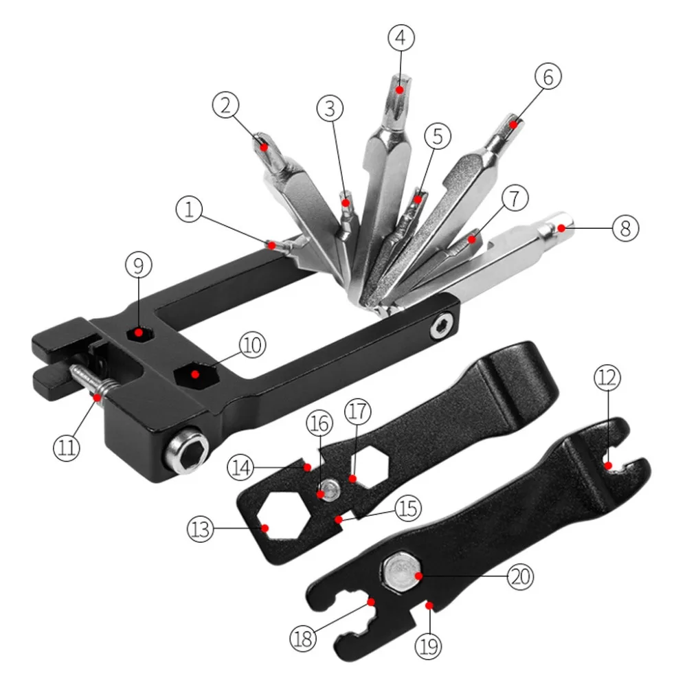 Pocket 20-in-1 Multi-function Cycle Bike Bicycle Repair Kit Bicycle Repair Tool #4N28 (8)