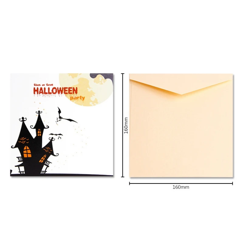  Color Printed Pumpkins and Ghosts 3D Popup Halloween Cards Trick or Treat Greeting Card Invitation  - 4000542482796