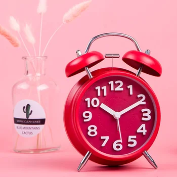 

Metal Alarm Clock Double Bell Desktop Timer Livingroom Silent Alarm Clock Portable Lazy Person Quartz Movement Alarm Clock Gift