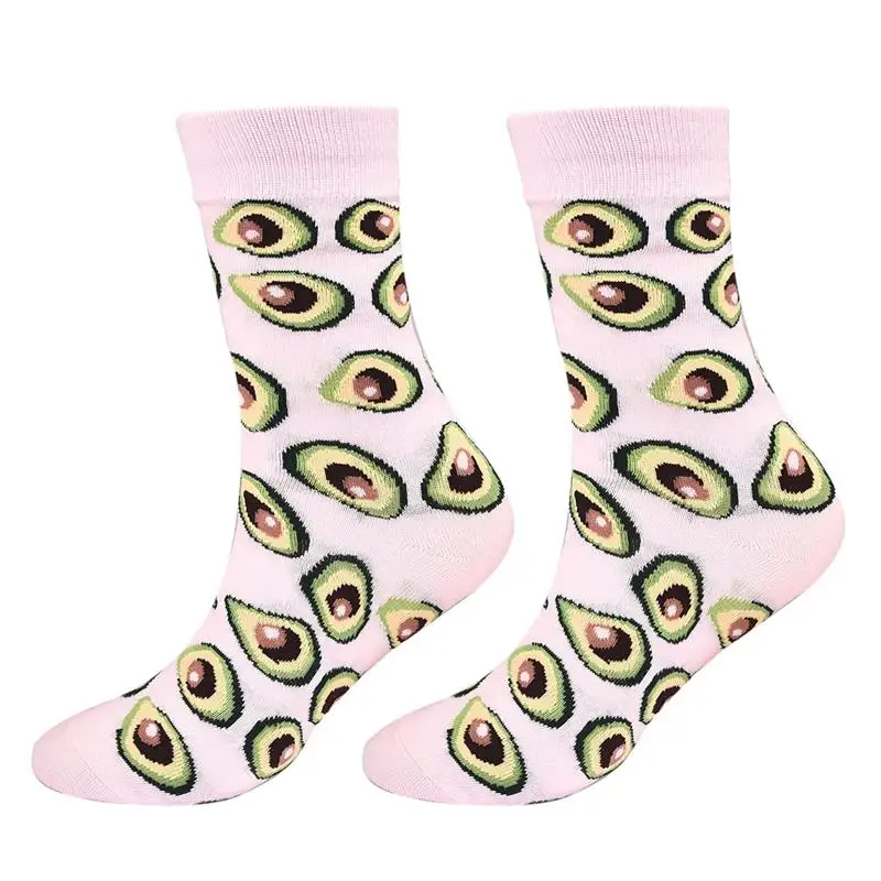Kwaii, женские носки, розовые, авокадо, короткие носки для девочек, женские, хлопок, весна, зима, осень, носки