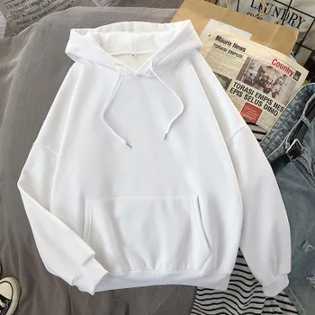 

Women Sweatshirt Hoodies 2020 Casual Winter Warm Solid Color Young Girls Plus Size Hooded