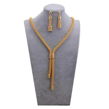 

Indian Chokers Wedding Chain Jewelry Sets Gold Color Earrings For Women African/Dubai/Arab /Party Wife Gifts