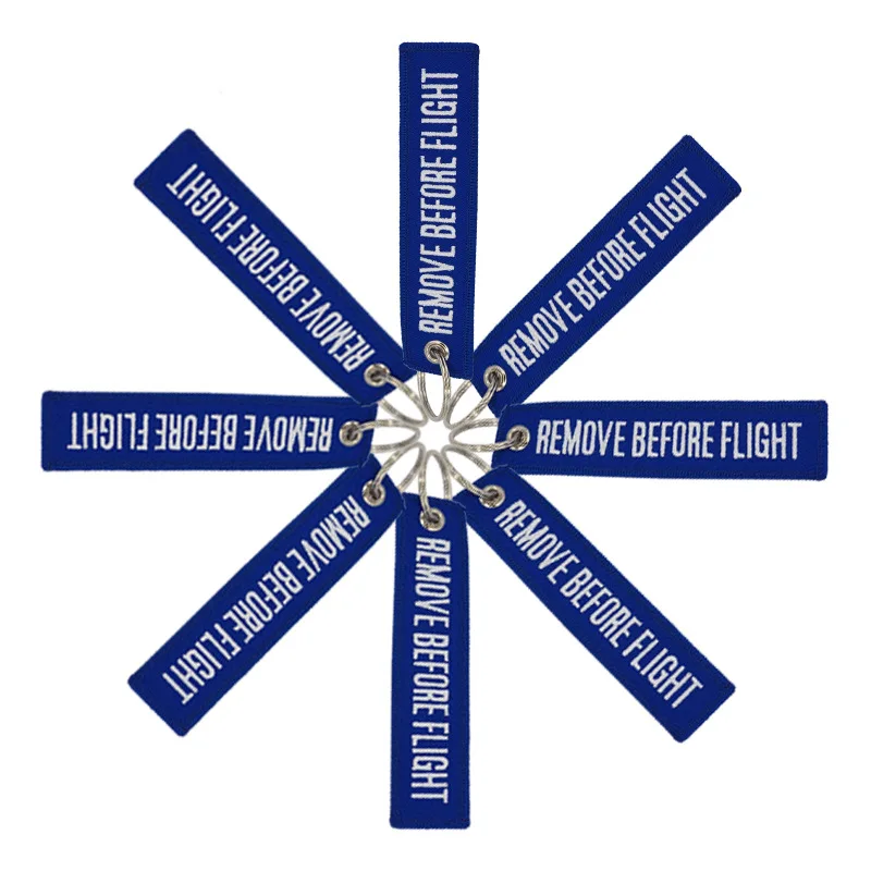 

1 Piece Sell Remove Before Flight Fashion Tags Keychain Keyring Rectangle Polyester Embroidery Message 13*3CM