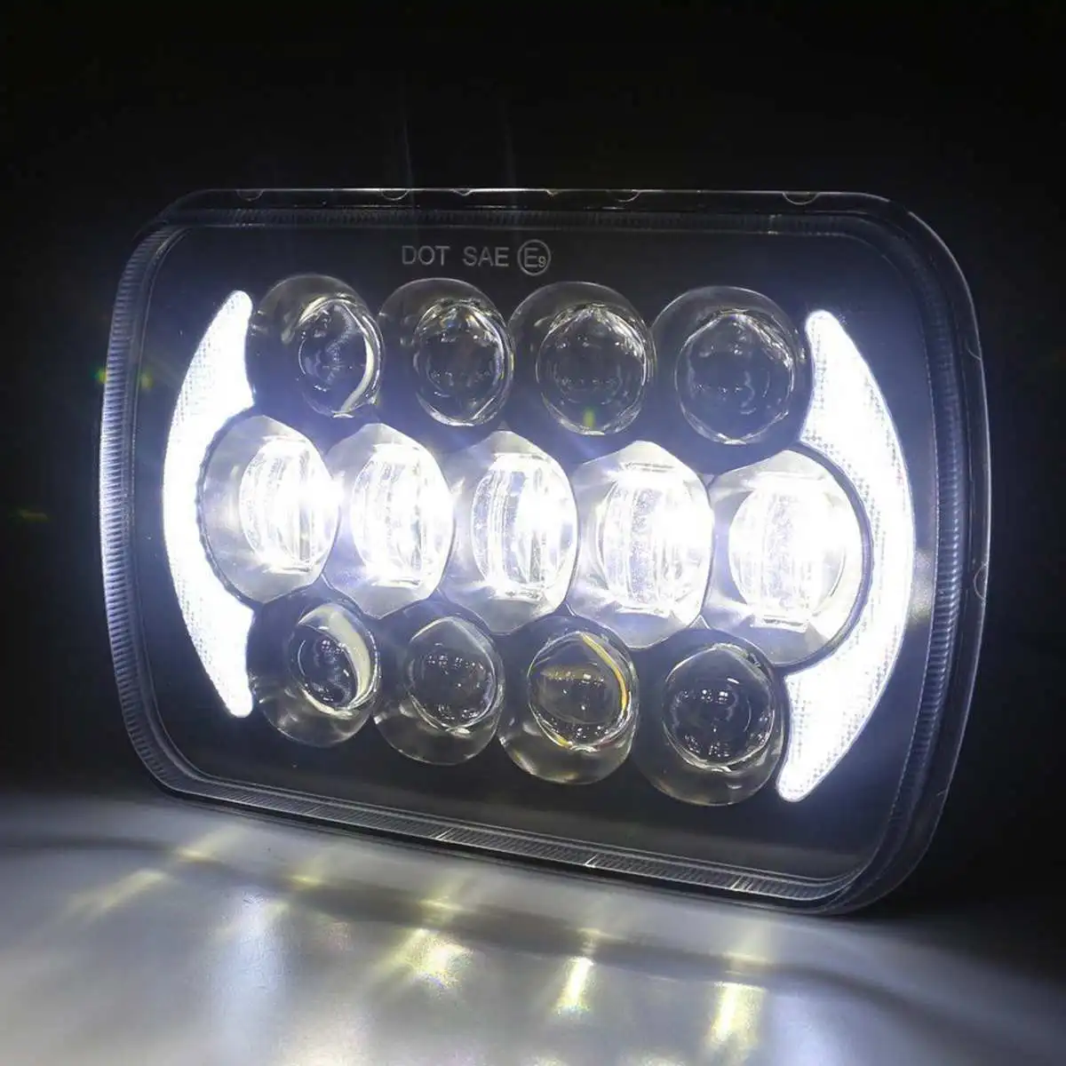 H4 105 Вт 7 дюймов прямоугольный светодиодный прожектор комплект фар 6500LM для Jeep Truck для Wrangler YJ для трактора Cherokee XJ