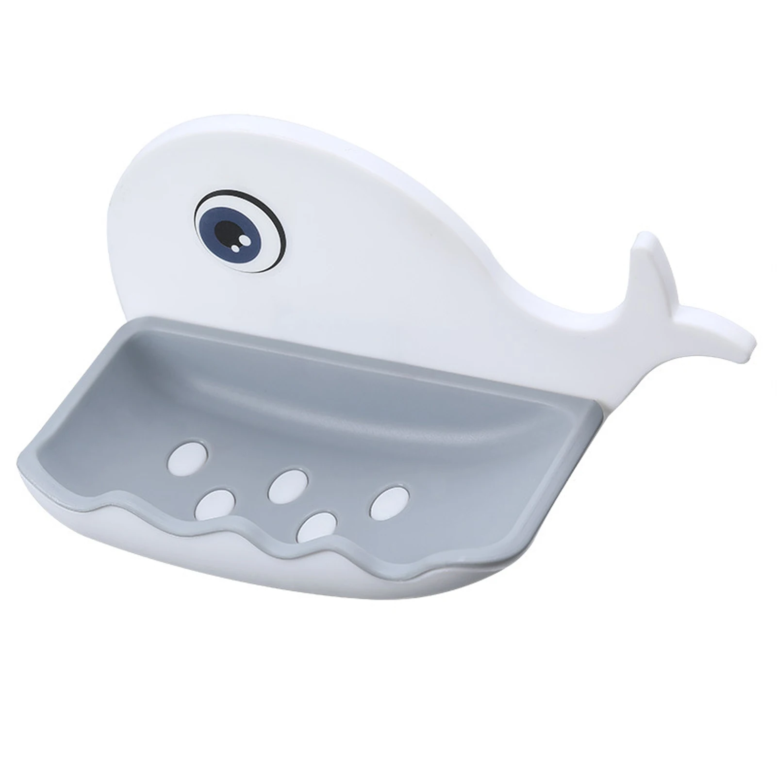 Whale shape non perforated soap dispenser bathroom drain soap box wall