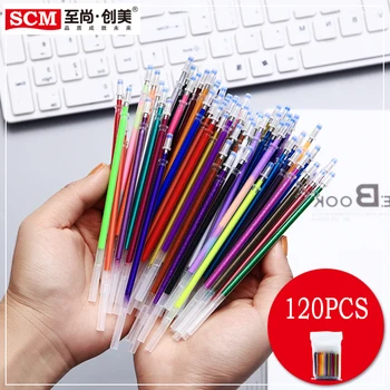 

120pcs/lot 0.7mm Cute Multicolor Gel Ink Pen Refills Set Colorful Replaceable Refill For Writing Painting Graffiti Stationery