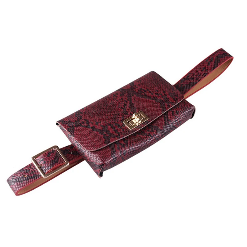 

Fashion Fanny Pack Chain Belt Bag Snak Skin waist Bag Women Luxury Brand Leather Fanny Pack Hight Quality Drop Shipping
