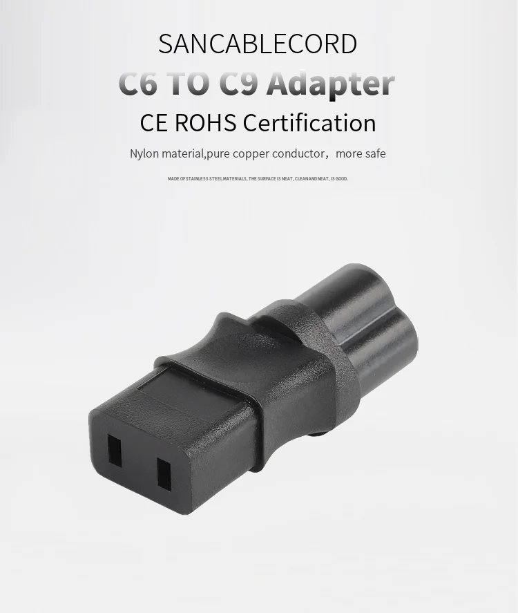 C6-C9 IEC 320 C6 до C9 прямой 2Pin AC адаптер питания конвертер розетка Путешествия Разъем для PDU/UPS 6A 250 В