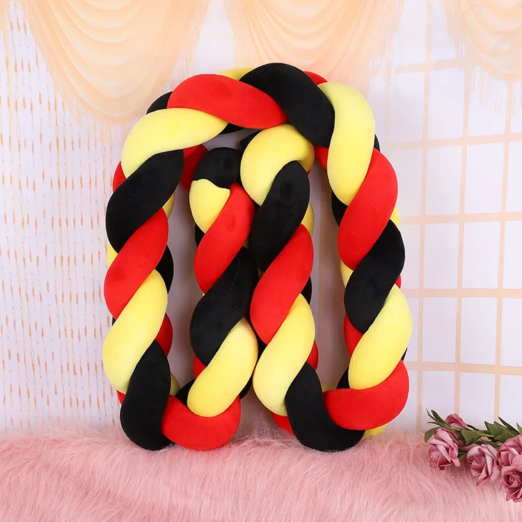 red yellow black 1,5 м плетеная плюшевая Колыбель для детской комнаты, декор для детской комнаты, ручная вязка, завязывающаяся кроватка, бампер для детской кровати, подарок для новорожденного - Цвет: red yellow black
