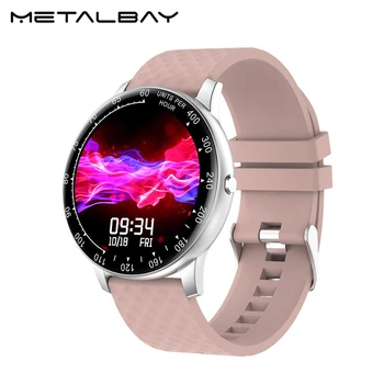 

Metalbay Full Touch Smart Watch Men Women Custom Dial 1.3 Inch Round Screen IP68 Waterproof SmartWatch for Android IOS