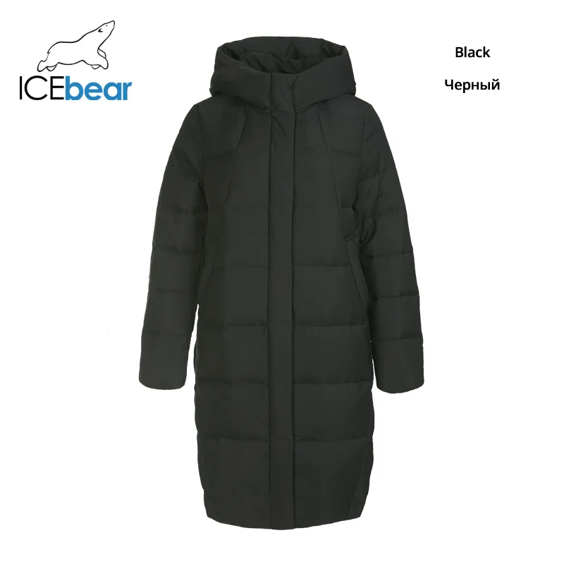 ICEbear Новинка длинное зимнее женское пуховое пальто модная теплая Женская куртка с капюшоном Брендовая женская одежда GN218123P - Цвет: G901