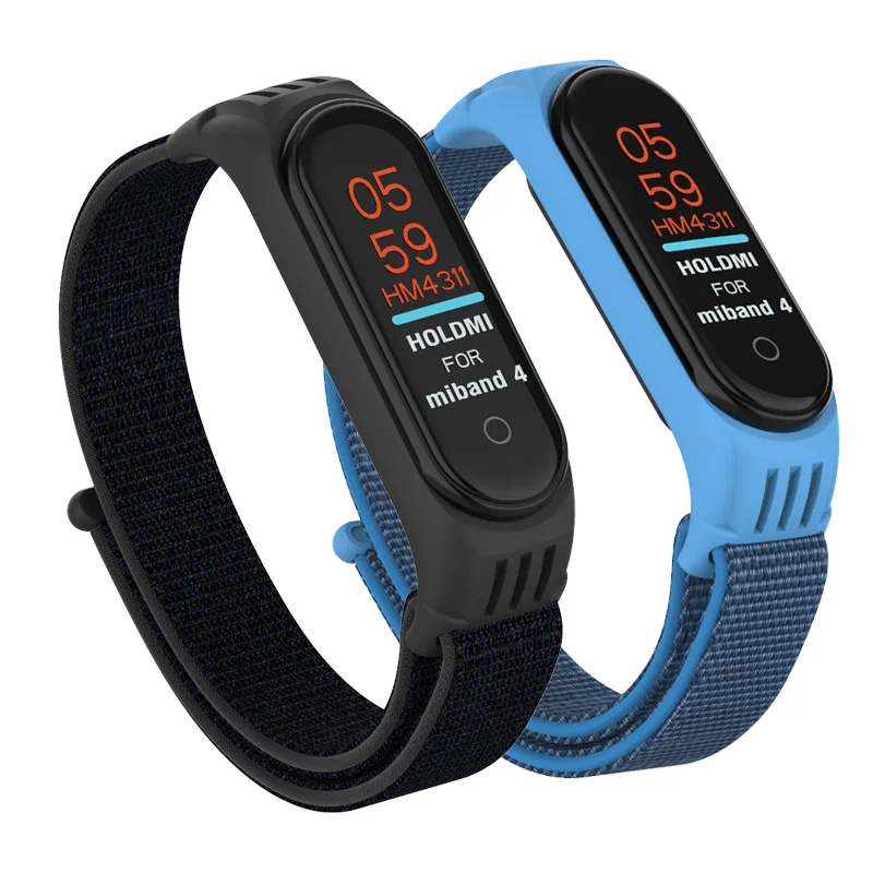 Nylon strap For Xiaomi mi band 3 4 strap Smart bracelet Soft Sport Wristbands For Mi band 4 NFC Global Smart watch women men