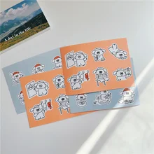 Pegatinas decorativas de PVC para niños, calcomanías de dibujos animados de oso ovalado, calcomanías bonitas, papelería Kawaii