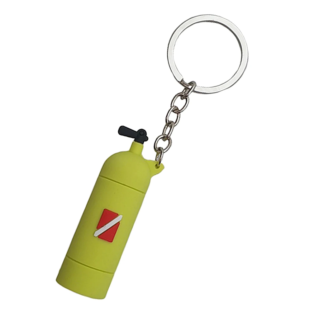 Diving Tank Key Chain Dive Flag Keychain Keyring Diver Fans Charm Pendant Dive Air Cylinder Keychain Keyring 