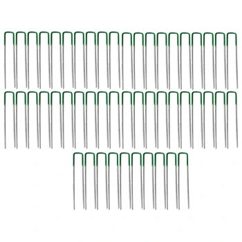 

50Pcs Garden Stakes Galvanized Landscape Staples, U-Type Turf Staples for Artificial Grass, Securing Fences Weed Barrier