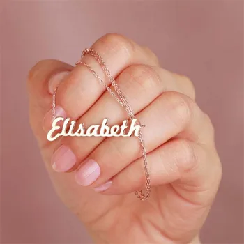 

Customized Necklace Stainless Steel Necklace Nameplate Choker Pendant English Name Jewelry Necklace 45 Fonts AAA Quality