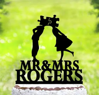 

Custom Puzzle Cake Topper, Puzzel Couple Wedding Cake Topper, Bride and Groom Silhouette Puzzle Wedding Unique Cake Topper