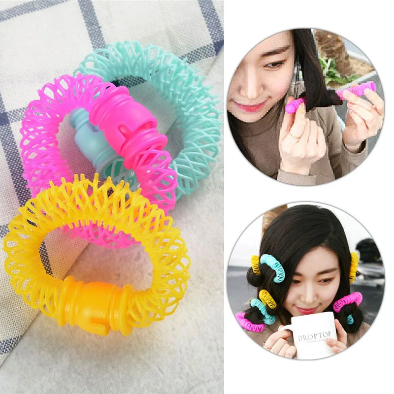 

8 Pcs/Set Mixed Color Hairdress Magic No Heat Hair Styling Rollers Easy Twist Hair Spiral Curlers Device Free Shipping