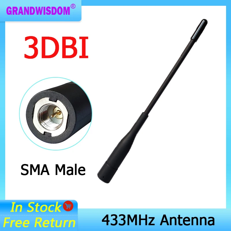 433MHz antenna SMA Male Connector antena 433 mhz IOT antenne directional waterproof antennas for Walkie talkie wireless baofeng uv 9r waterproof walkie talkie radio microphone speaker for baofeng uv9r bf a58 uv xr gt 3wp bf 9700 uv 9r plus