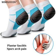 1 пара, новинка, чудо Компрессионные носки против усталости, Подошвенный Фасциит, пятки, шпоры, боли, носки для мужчин и женщин, спортивные носки горячая распродажа