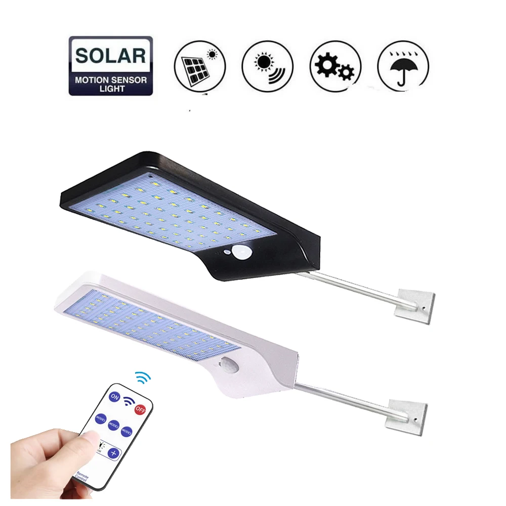 

48/36 LED Solar Power Solar Light Infrared Sensor Wireless Outdoor IP65 solar lamp Street wall spot Lights w metal pole