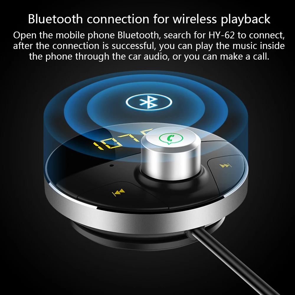Беспроводной автомобильный Bluetooth AUX аудио воспроизведение Handsfree Вызов MP3 плеер с TF слот беспроводной fm-передатчик Авто USB адаптер