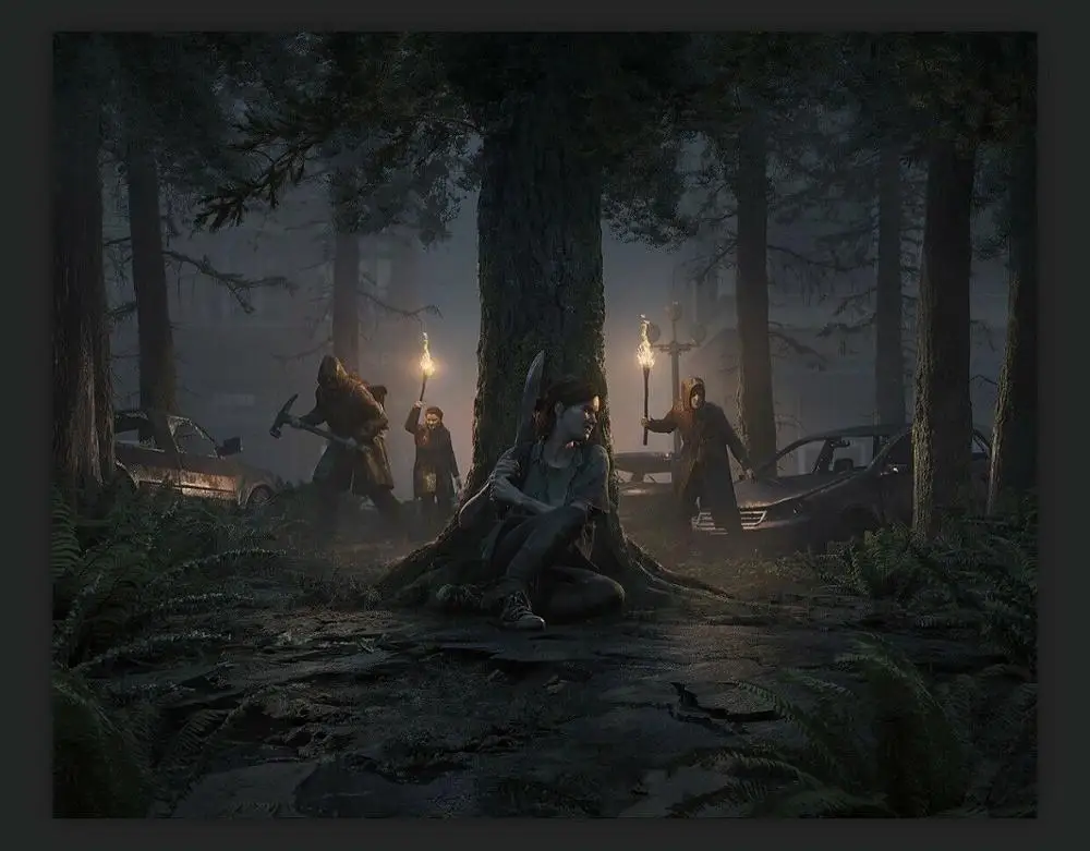 Последний из нас часть II 2 Ellie Duality ночной Арт Принт Шелковый постер домашний декор