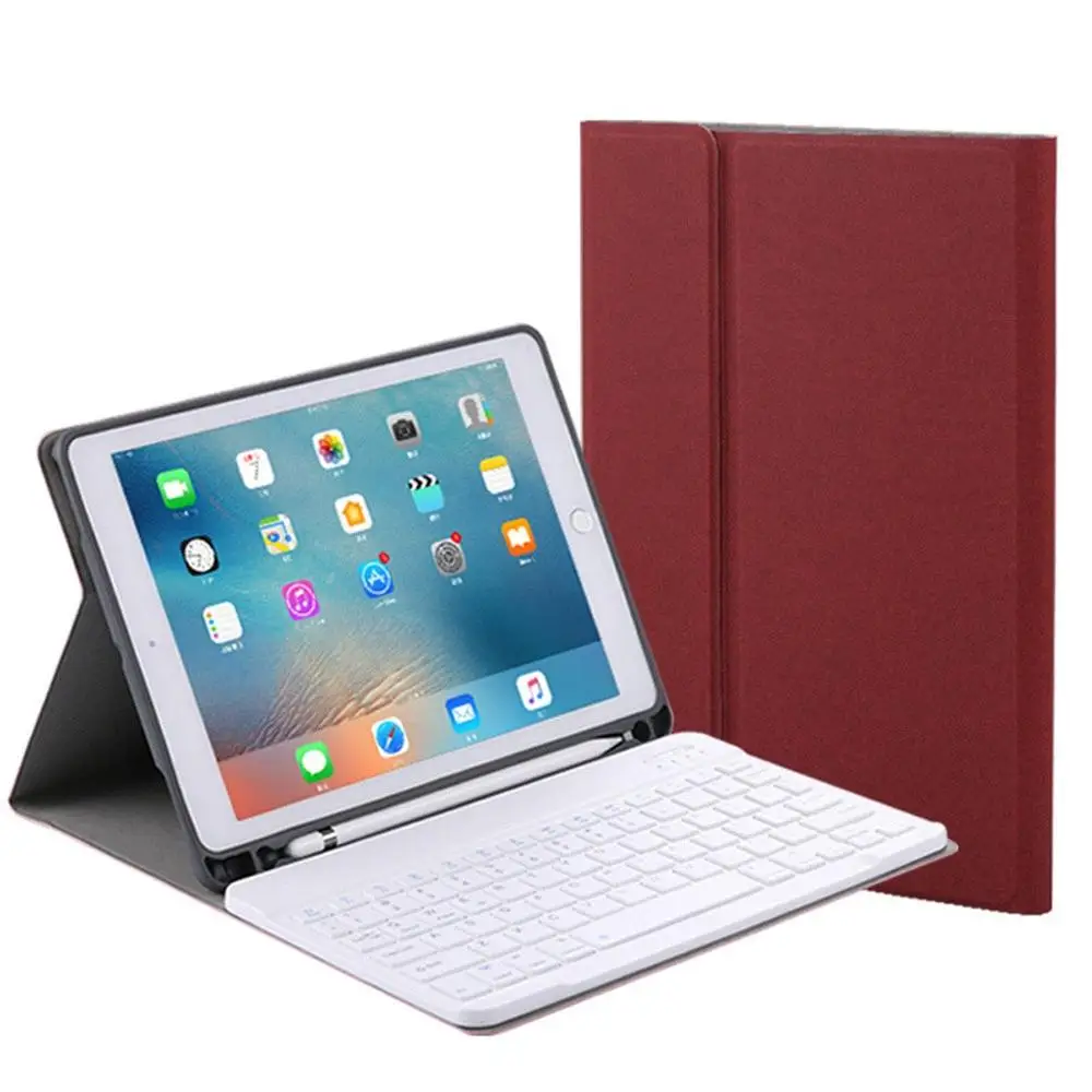 Для Apple iPad 7th Gen 10," съемный чехол-клавиатура Bluetooth с подставкой/съемный чехол-клавиатура с подсветкой Bluetooth 1014 - Цвет: Красный