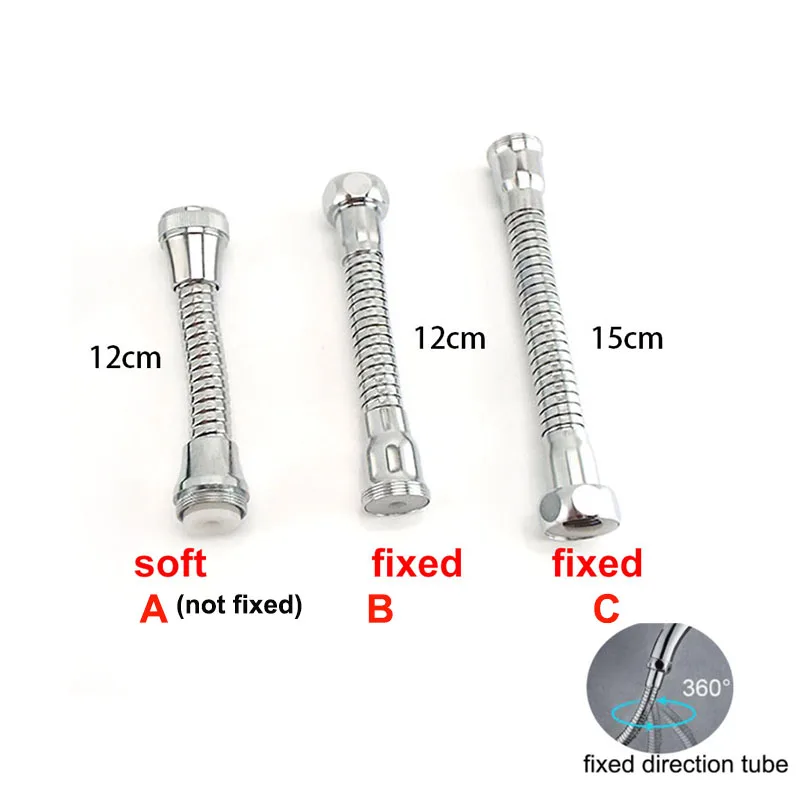 12cm 15cm Kitchen Faucet Tube Water Saving Kitchen Tap Extension Hose Water Faucet Adjustment Faucet Accessories Stainless Steel 2