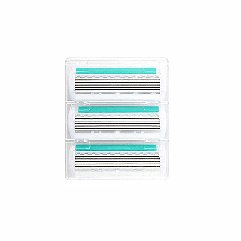 3 Pcs razor 1 Набор бритв, безопасная бритва, бритвенное лезвие для женщин, для лица, тела, шесть краев, прямые лезвия, головка - Цвет: 3 Pcs razor