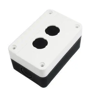 

Black White Plastic Two Push Button Switch Control Station Box Case