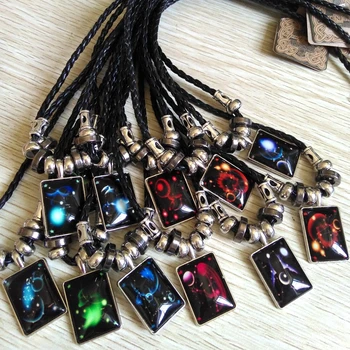 

New 12pcs Galaxy Constellation Design 12 Styles Mix Pendant Necklace Great Men Boy Women Birthday Gifts Vintage Punk Jewelry