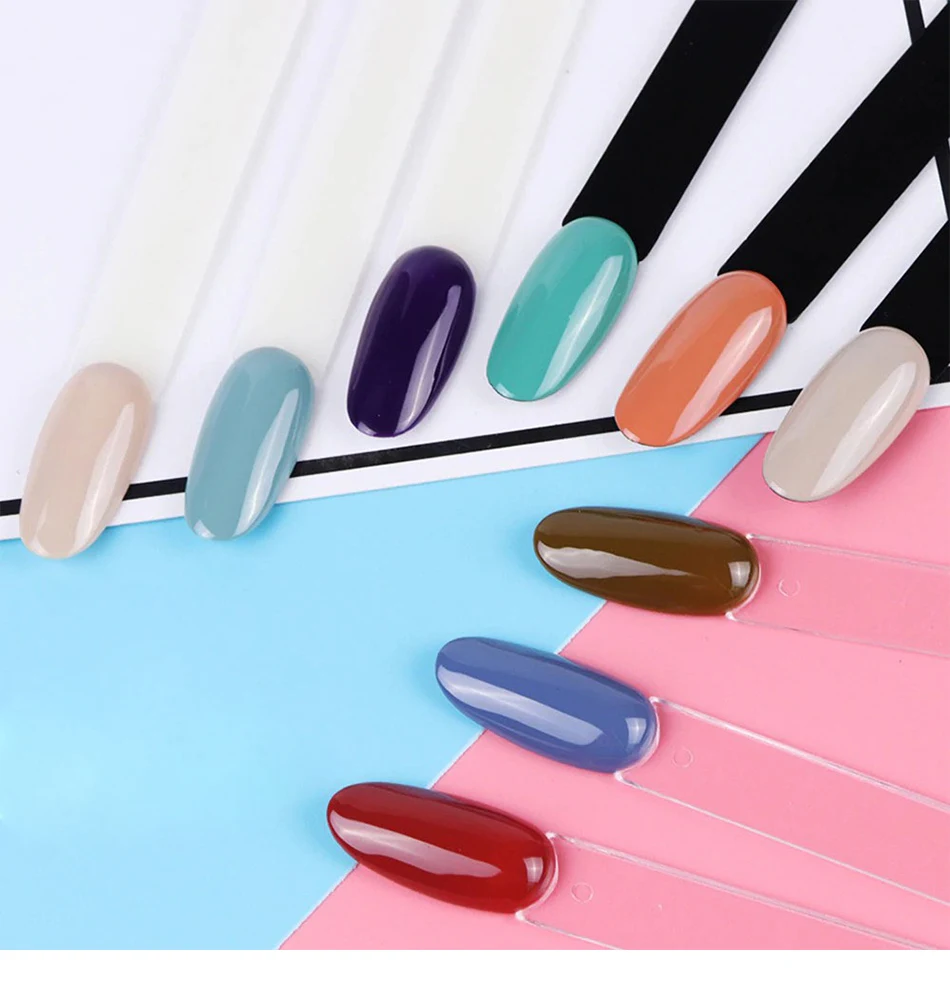 Description Picture 2 of item24/50Pcs False Nail Tips Fan-shaped Sample Sticks Finger Practice Nails Full Card Polish Practice Display Manicure Accessories