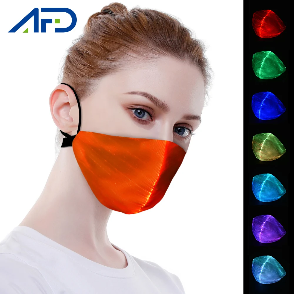 

7 Color Luminous LED Mask for Halloween Party Decor Adults Kids LED Flashing Mask USB Charging Helloween Mask