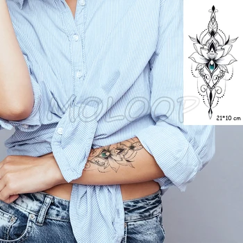 

Tattoo sticker datura flowers hanna New Waterproof Temporary necklace plant element Body Art Hand Foot for Girl Women Men kid