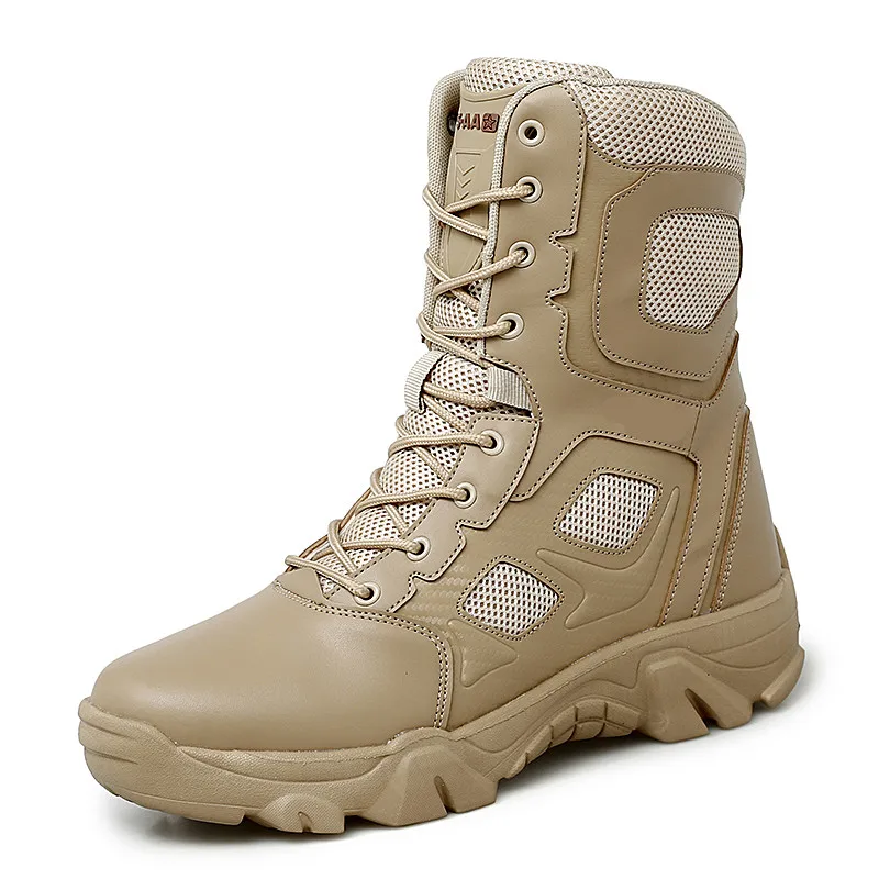 

Winter Men Military Combat Boots Leather Desert Work Safety Shoes Tactical Ankle Boots Men's Army Boots Black Warm Shoes
