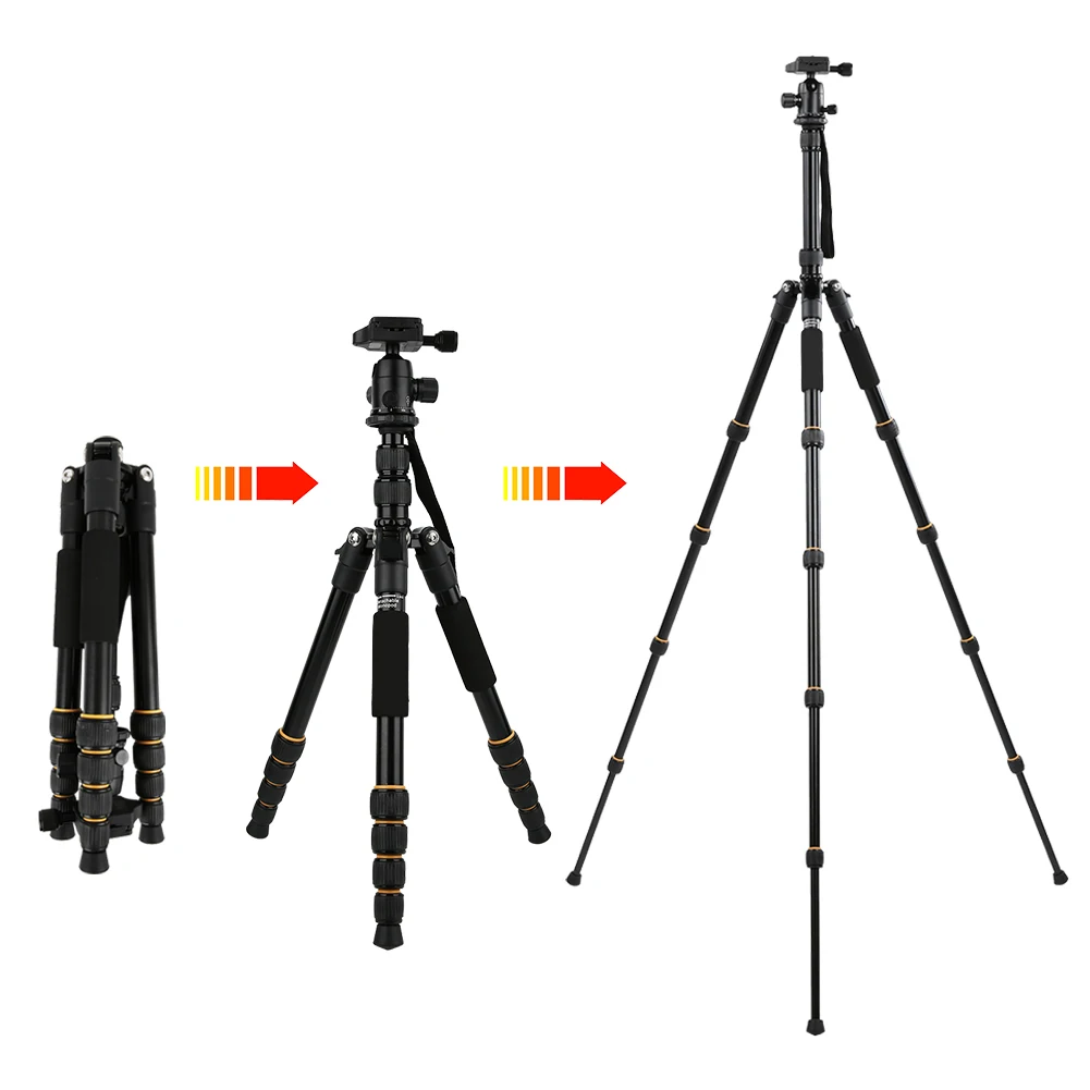 Штатив Zomei Q222/Q555/Q666/Q666C для профессиональной камеры Портативный Регулируемый
