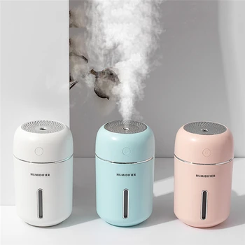 

280ML White Mimi Ultrasonic Humidifier Aromatherapy Essential Oil Aroma Diffuser USB Air Humidifier for Home with Colorful Light