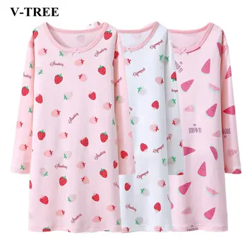 

Girls Princess Nightgowns Autumn Long Sleeve Children Nightdress Cotton Kids Pajamas Sleepwear Teenager Pajama Clothing